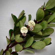 Load image into Gallery viewer, Organic Matter: Stud Earrings Diamonds-18K Gold Stepping Stones