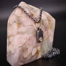 Load image into Gallery viewer, Modern Simplicity: Petite Bar and Loop Diamond Necklace