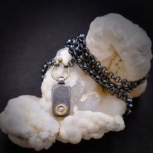 Load image into Gallery viewer, Modern Simplicity: Petite Bar and Loop Diamond Necklace