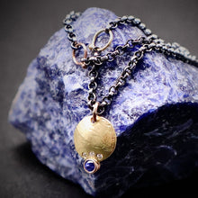 Load image into Gallery viewer, Organic Matter: Sapphire and Diamonds-18K Yellow Gold Stepping Stones Necklace