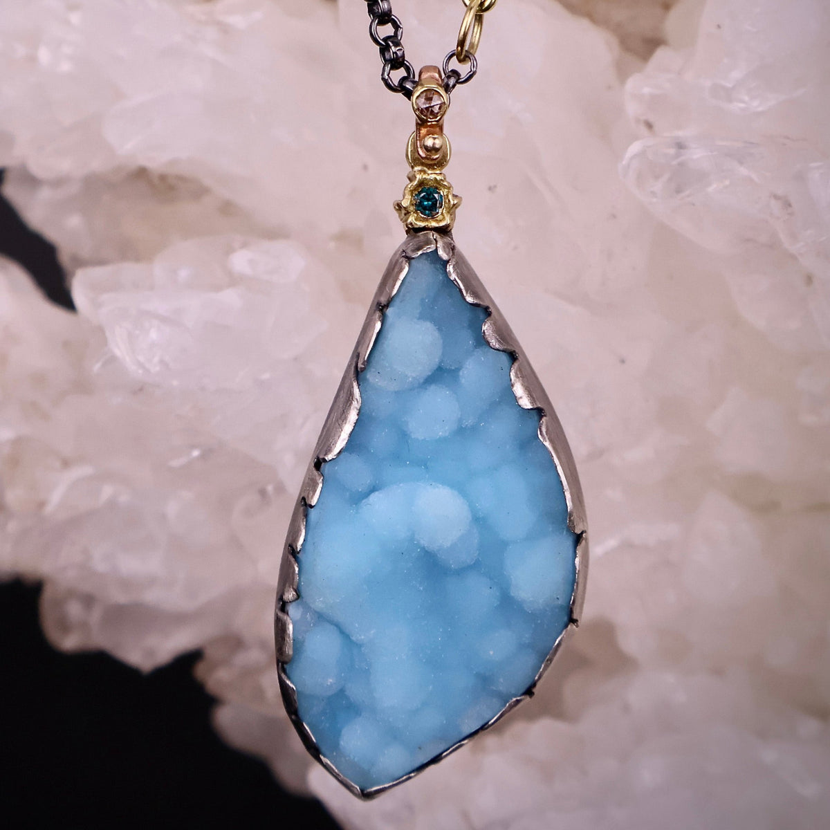 Natural Wonder: Angular Hemimorphite Druzy Necklace – Nichole