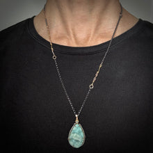 Load image into Gallery viewer, Natural Wonder: Teardrop Chrysocolla Druzy Necklace