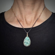 Load image into Gallery viewer, Natural Wonder: Teardrop Chrysocolla Druzy Necklace