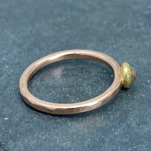 Load image into Gallery viewer, Forged: Champagne-Colored Diamond and Rose Gold Hammered Ring