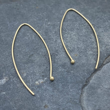 Load image into Gallery viewer, In Orbit: Solid 14K Gold Oval Drop Earrings