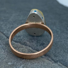 Load image into Gallery viewer, Natural Wonder: Blue Sapphire/Blue Diamonds Rose Gold Ring