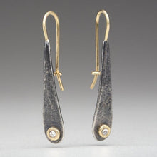 Load image into Gallery viewer, Pavement Drips: Diamond Elongated Teardrop Earrings