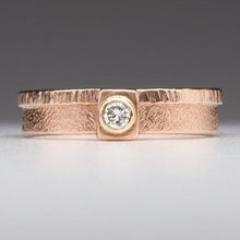 Load image into Gallery viewer, Rounded Rectangle: Diamond in Rose Gold Ring
