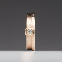 Load image into Gallery viewer, Rounded Rectangle: Diamond in Rose Gold Ring