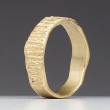 Load image into Gallery viewer, Textured Bark: Yellow Gold Wide Ring
