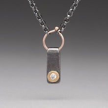 Load image into Gallery viewer, Modern Simplicity: Bar and Loop Diamond Necklace