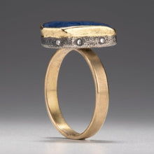 Load image into Gallery viewer, Natural Wonder: Blue Sapphire/White Diamonds Yellow Gold Ring