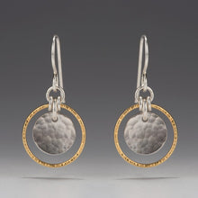 Load image into Gallery viewer, Gilded: Suspended Double Disk Drop Earrings
