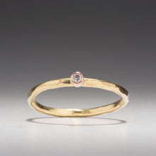 Load image into Gallery viewer, Forged: Diamond and Yellow Gold Hammered Ring