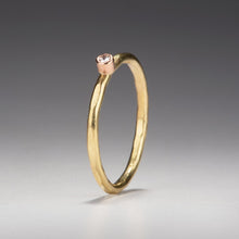 Load image into Gallery viewer, Forged: Diamond and Yellow Gold Hammered Ring