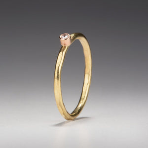 Forged: Diamond and Yellow Gold Hammered Ring
