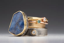 Load image into Gallery viewer, Forged: Diamond and Yellow Gold Hammered Ring