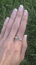 Load and play video in Gallery viewer, Contemporary Classical: Blue and White Diamonds Rose Gold Ring