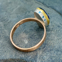 Load image into Gallery viewer, Natural Wonder: Blue Sapphire/Blue Diamonds Rose Gold Ring