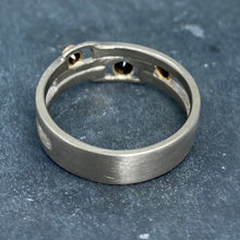 Load image into Gallery viewer, Geometry Perfected: Black Diamonds and Palladium White Gold Ring
