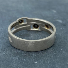 Load image into Gallery viewer, Geometry Perfected: Black Diamonds and Palladium White Gold Ring
