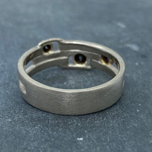Load image into Gallery viewer, Geometry Perfected: Black Diamonds and Palladium White Gold Ring
