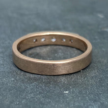 Load image into Gallery viewer, Modern Simplicity: Five-Diamond Rose Gold Ring