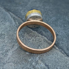 Load image into Gallery viewer, Natural Wonder: Blue Sapphire/Pink Diamonds Rose Gold Ring
