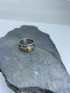 Modern Simplicity: Chocolate and Black Diamonds/Yellow Gold and Sterling Silver Ring