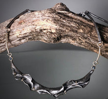 Load image into Gallery viewer, Organic Matter: Blue Diamonds/Curvaceous Rivet Necklace