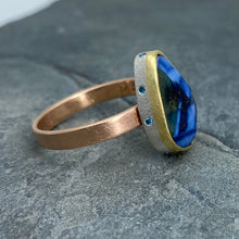 Load image into Gallery viewer, Natural Wonder: Blue Sapphire/Blue Diamonds Rose Gold Ring