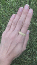 Load and play video in Gallery viewer, Textured Bark: Yellow Gold Wide Ring