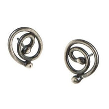 Load image into Gallery viewer, Spiral Trajectory: Coiled Rose Stud Earrings
