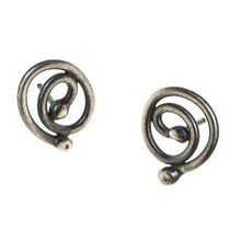 Load image into Gallery viewer, Spiral Trajectory: Coiled Rose Stud Earrings