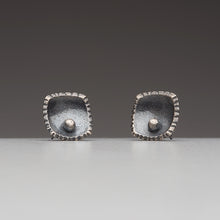 Load image into Gallery viewer, Forged: Curved/Woven Square Stud Earrings
