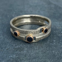 Load image into Gallery viewer, Geometry Perfected: Black Diamonds and Palladium White Gold Ring