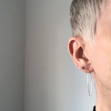 Load image into Gallery viewer, In Orbit: Sterling Silver Oval Drop Earrings