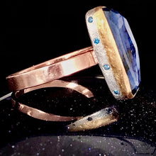 Load image into Gallery viewer, Natural Wonder: Blue Sapphire/Blue Diamonds Rose Gold Ring