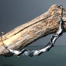 Load image into Gallery viewer, Organic Matter: Blue Diamonds/Curvaceous Rivet Necklace