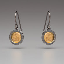 Load image into Gallery viewer, Gilded: Recessed Disk Drop Earrings