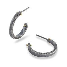 Load image into Gallery viewer, Forged: Textured Rivet Hoop Earrings
