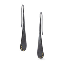 Load image into Gallery viewer, Pavement Drips: Elongated Teardrop/Rivet Earrings
