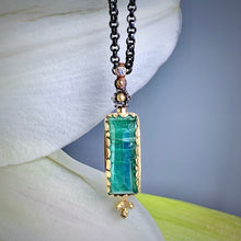 Load image into Gallery viewer, Natural Wonder: Green Tourmaline and Diamond Necklace