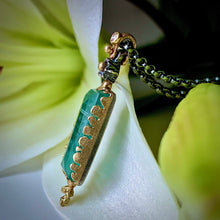 Load image into Gallery viewer, Natural Wonder: Green Tourmaline and Diamond Necklace