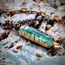Load image into Gallery viewer, Natural Wonder: Green Tourmaline and Diamond Necklace