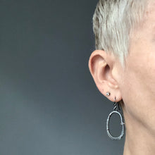 Load image into Gallery viewer, Forged: Rivet/Oval Drop Earrings
