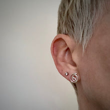 Load image into Gallery viewer, Spiral Trajectory: Coiled Rose Stud Earrings