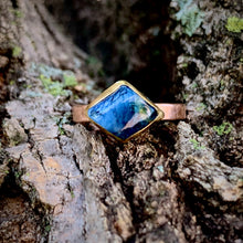Load image into Gallery viewer, Natural Wonder: Blue Sapphire/Blue Diamonds Rose Gold Ring