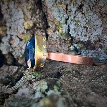 Load image into Gallery viewer, Natural Wonder: Blue Sapphire/Yellow Diamonds Rose Gold Ring