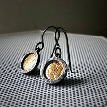 Load image into Gallery viewer, Gilded: Recessed Disk Drop Earrings